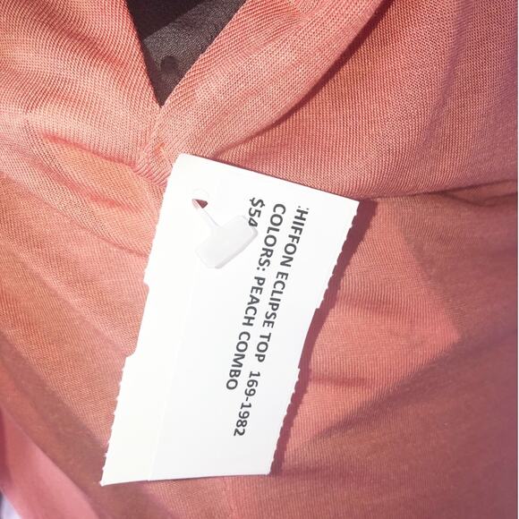 Blue Life Peach & Black Chiffon Eclipse Blouse SzS - Picture 15 of 16